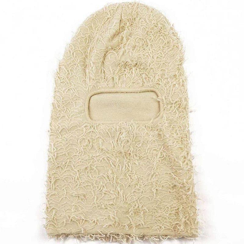 FRINGED BALACLAVA - WARM BLACK WINTER ACCESSORY