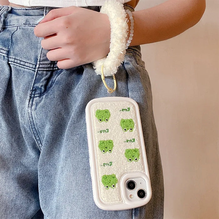 FROG EMBROIDERY IPHONE CASE FOR UNIQUE STYLE