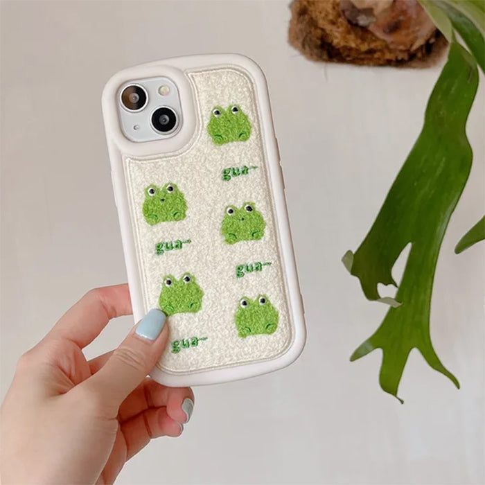 FROG EMBROIDERY IPHONE CASE FOR UNIQUE STYLE
