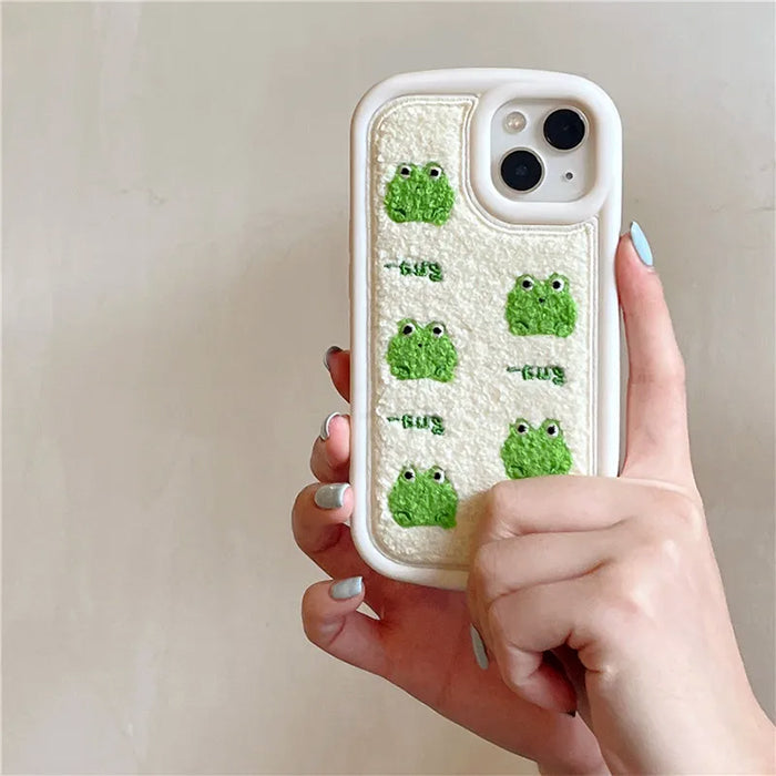 FROG EMBROIDERY IPHONE CASE FOR UNIQUE STYLE
