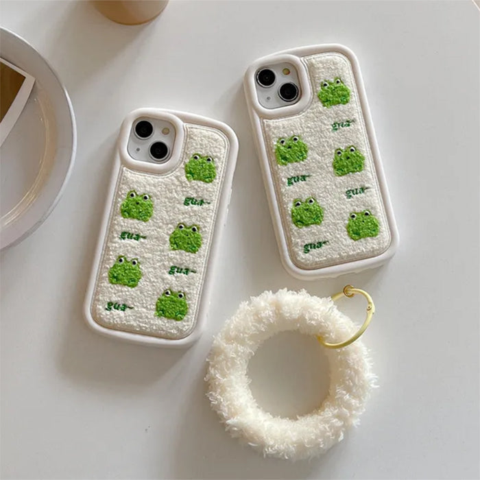 FROG EMBROIDERY IPHONE CASE FOR UNIQUE STYLE