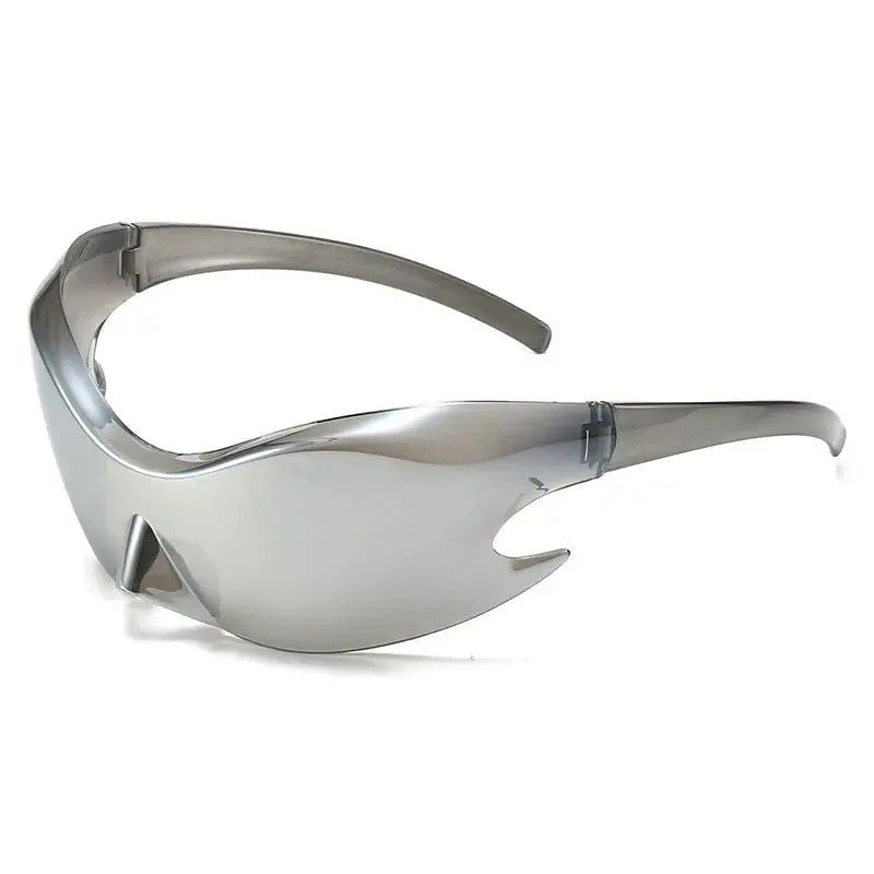 FUTURISTIC SILVER SUNGLASSES WITH WORLDWIDE DELIVERY AND SATISFACTION GUARANTEE
