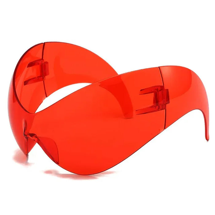 FUTURISTIC SILVER VISOR SUNGLASSES ACCESSORY FOR MODERN FASHION