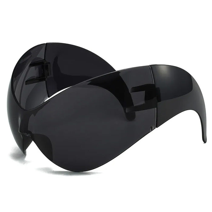 FUTURISTIC SILVER VISOR SUNGLASSES ACCESSORY FOR MODERN FASHION