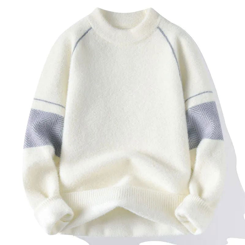 FUZILA SWEAT BLACK AND WHITE FUZZY SWEATER FOR VERSATILE STYLING