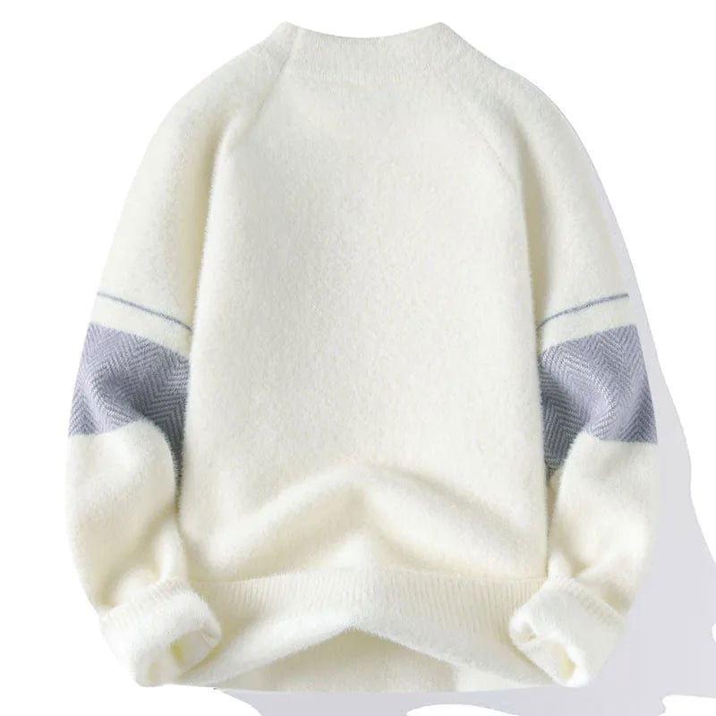 FUZILA SWEAT BLACK AND WHITE FUZZY SWEATER FOR VERSATILE STYLING