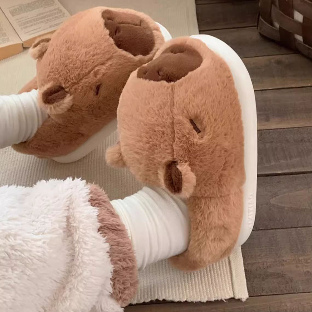 FUZZY CAPYBARA SLIPPERS: COZY CAPYBARA COMFORT
