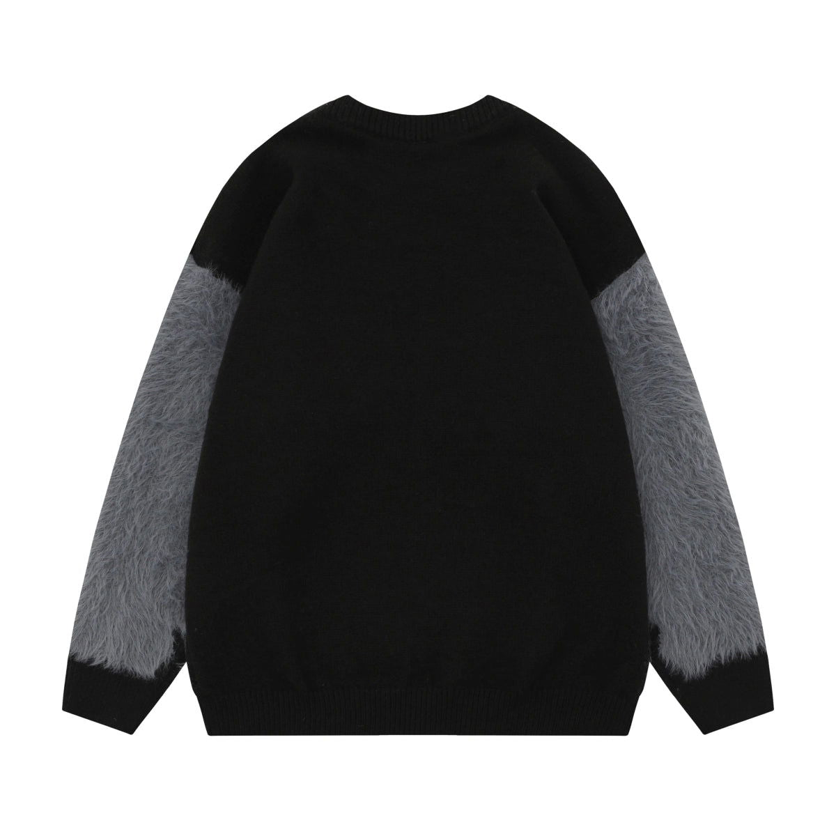 FUZZY SWEATER - GRAY AND BLACK SWEAT MINK FOR ULTIMATE COMFORT