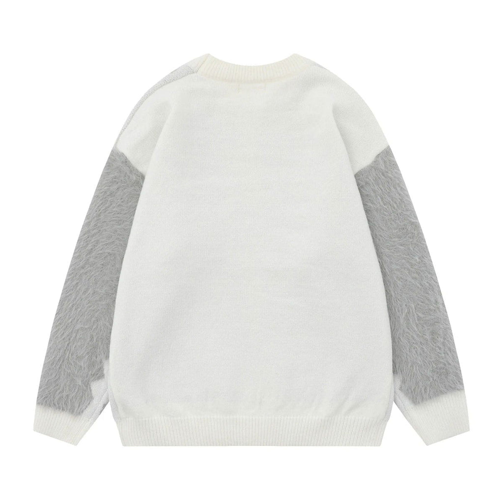 FUZZY SWEATER - GRAY AND BLACK SWEAT MINK FOR ULTIMATE COMFORT