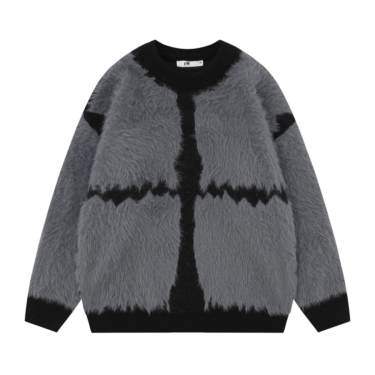 FUZZY SWEATER - GRAY AND BLACK SWEAT MINK FOR ULTIMATE COMFORT