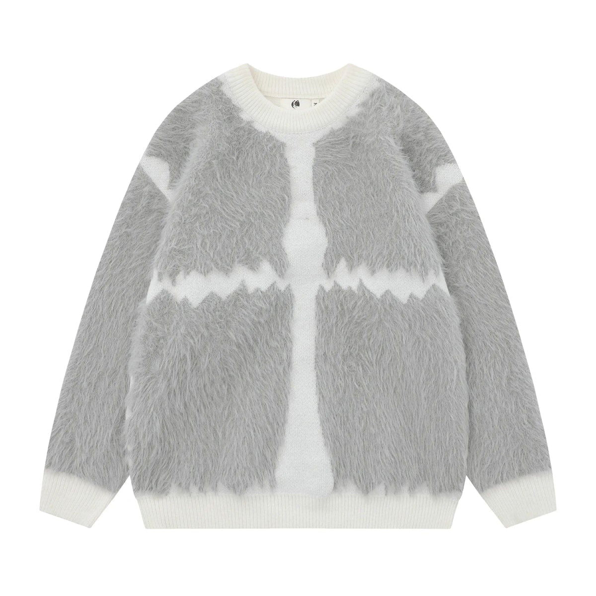 FUZZY SWEATER - GRAY AND BLACK SWEAT MINK FOR ULTIMATE COMFORT