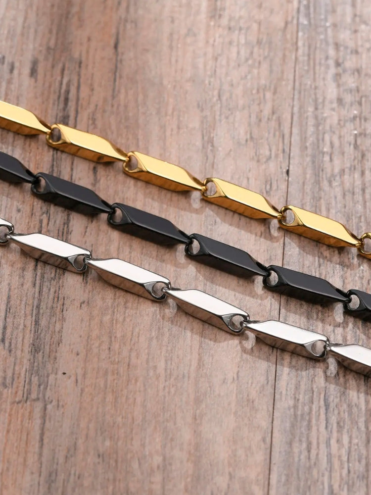 GEOMETRIC LINK BRACELET - LUXURIOUS STAINLESS STEEL, TIMELESS DESIGN