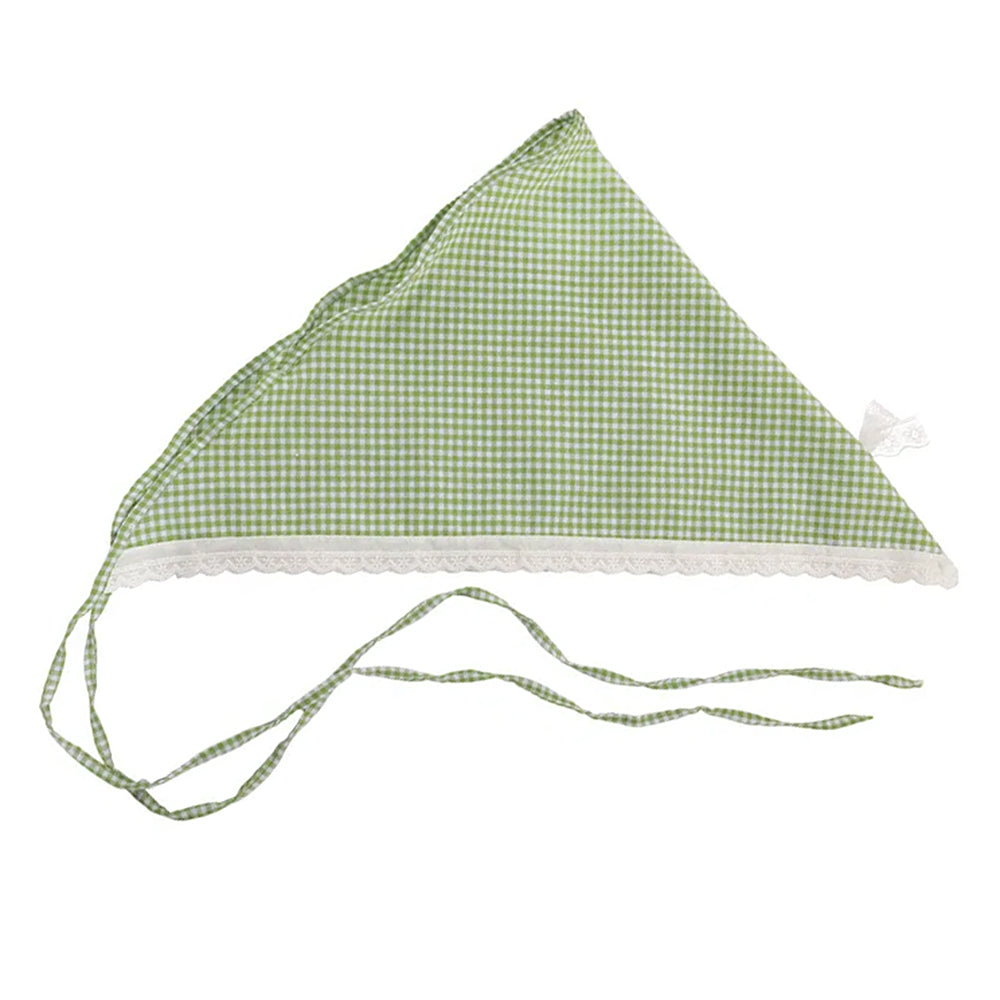 GINGHAM BONNET WITH ADJUSTABLE TIE STRAPS