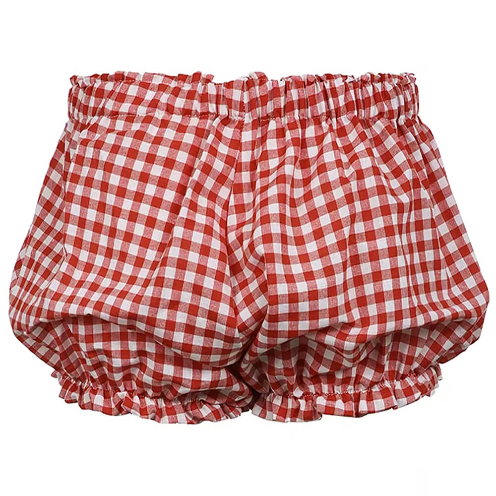GINGHAM SHORTS RED WHITE CHECK PRINT VINTAGE-INSPIRED GINGHAM