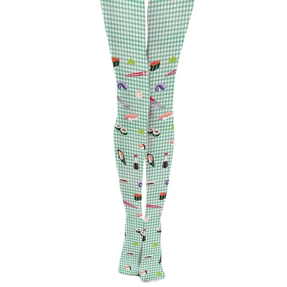 GINGHAM SUSHI TIGHTS: PLAYFUL GREEN HOSIERY