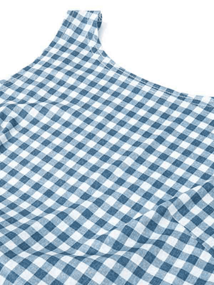 GINGHAM TANK TOP WITH ROUND NECK AND SLIM FIT