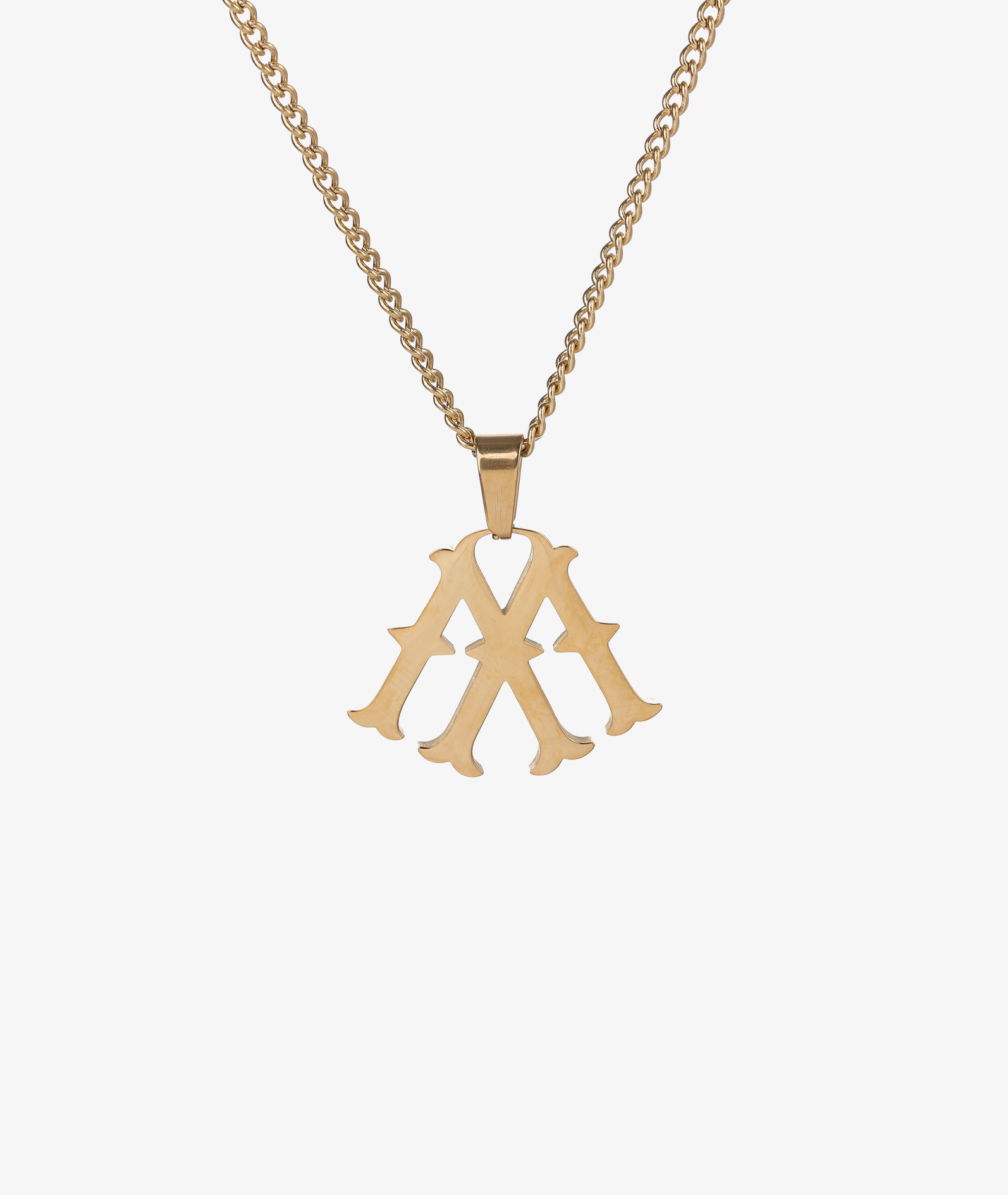 GOLD CHAIN NECKLACE WITH BLUE LETTER PENDANT 18K GOLD PLATING