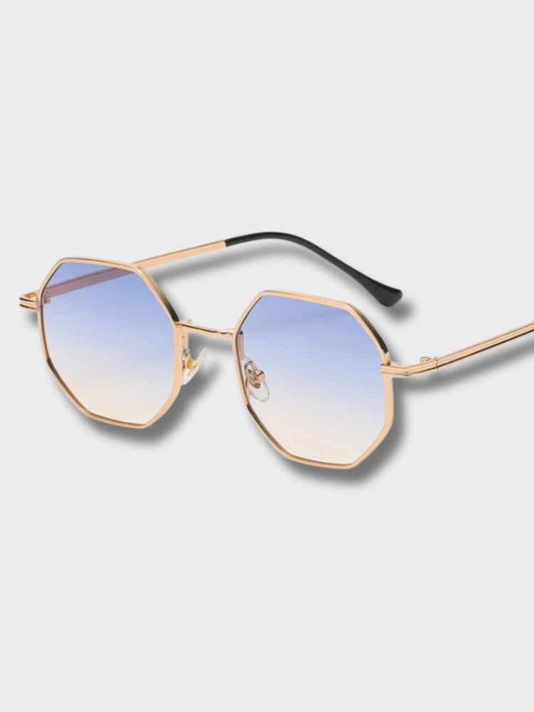 GOLD-RIMMED OCTAGONAL SUNGLASSES BUNDLE OF TWO PAIRS FASHION ACCESSORIES