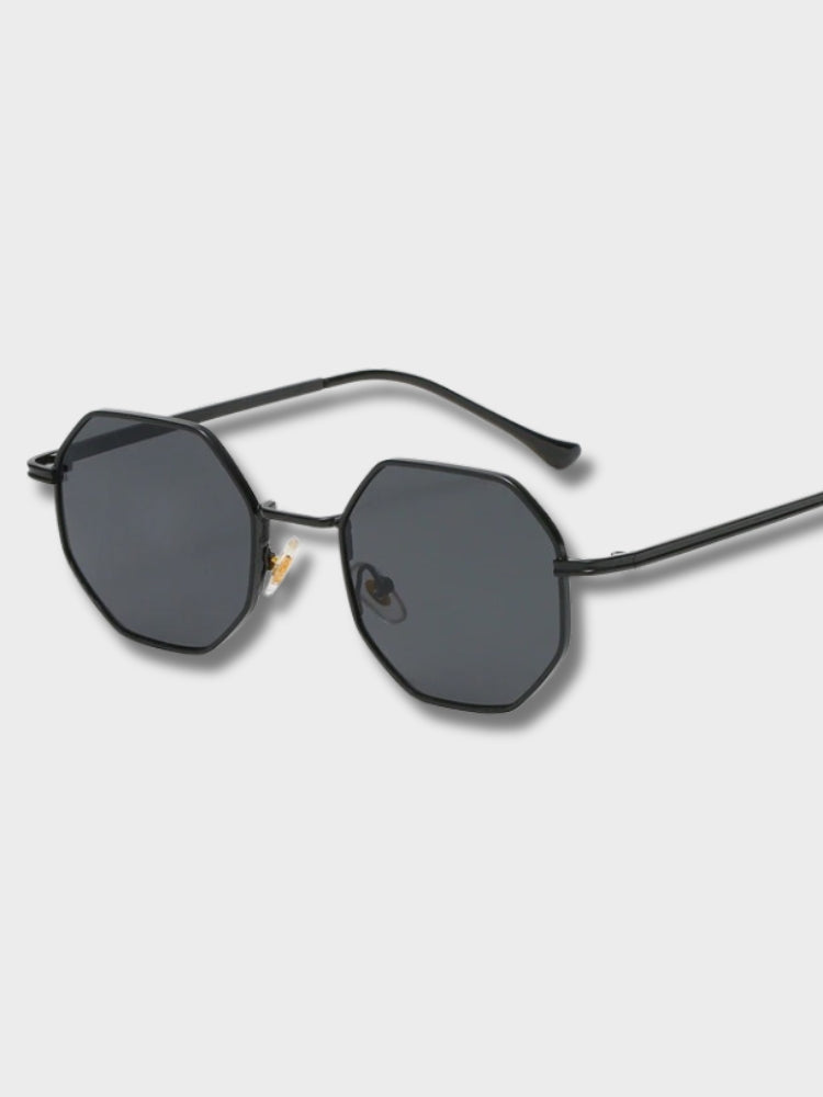 GOLD-RIMMED OCTAGONAL SUNGLASSES BUNDLE OF TWO PAIRS FASHION ACCESSORIES