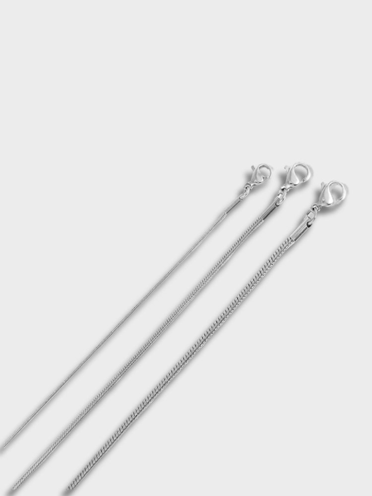 GOLD SNAKE CHAIN NECKLACES SET OF THREE FOR ELEGANT LAYERING