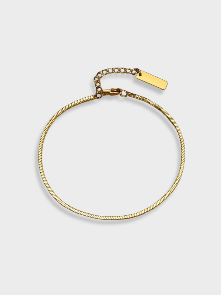 GOLD SNAKE ELEGANT BRACELET WITH SQUARE SNAKE DESIGN