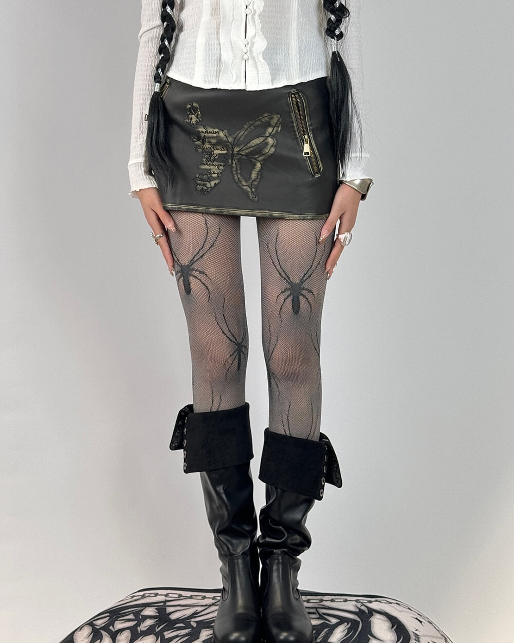 GOTHIC SPIDER NET TIGHTS SPIDERWEB PATTERN HOSIERY