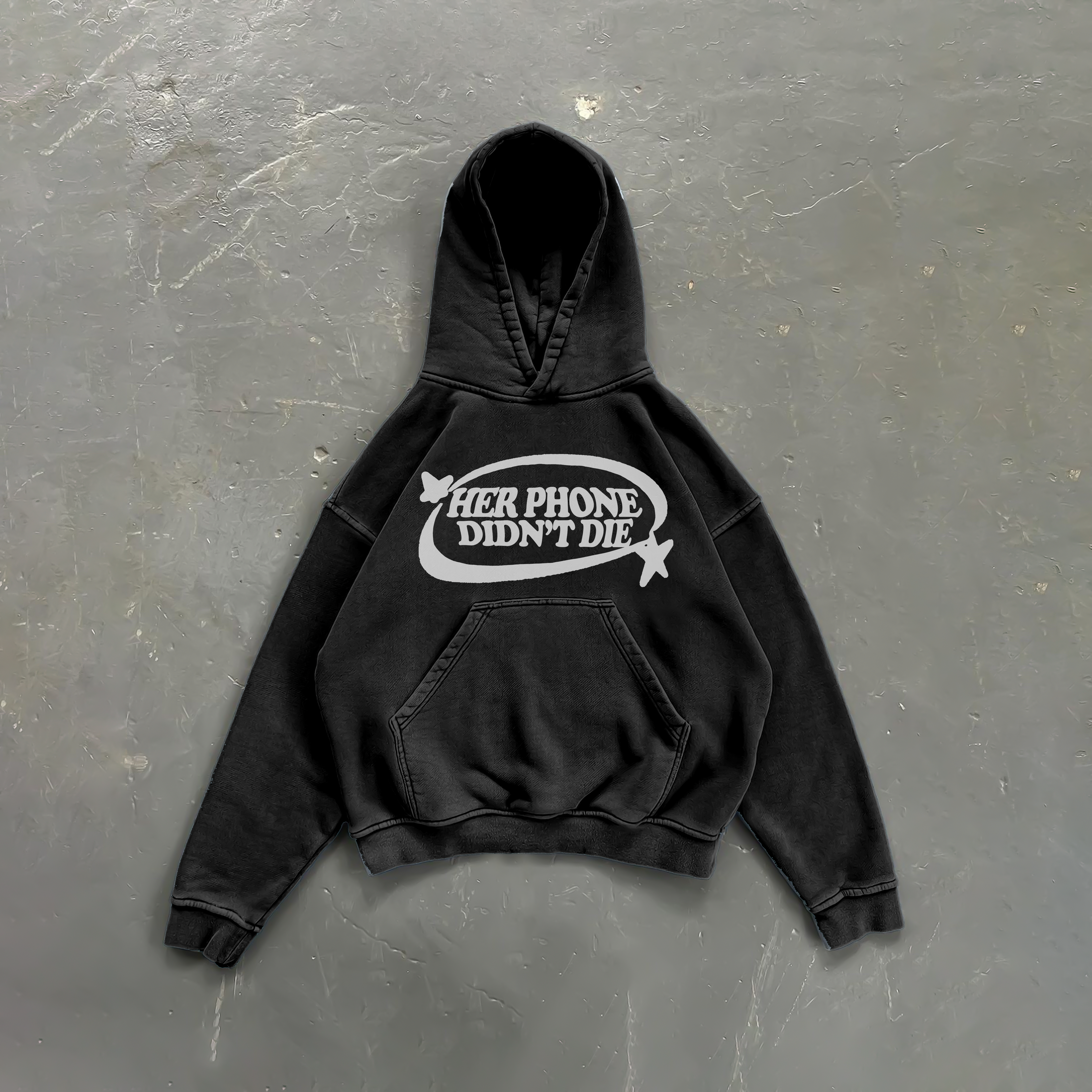 GRAPHIC BLACK OVERSIZE FIT STREETWEAR HOODIE