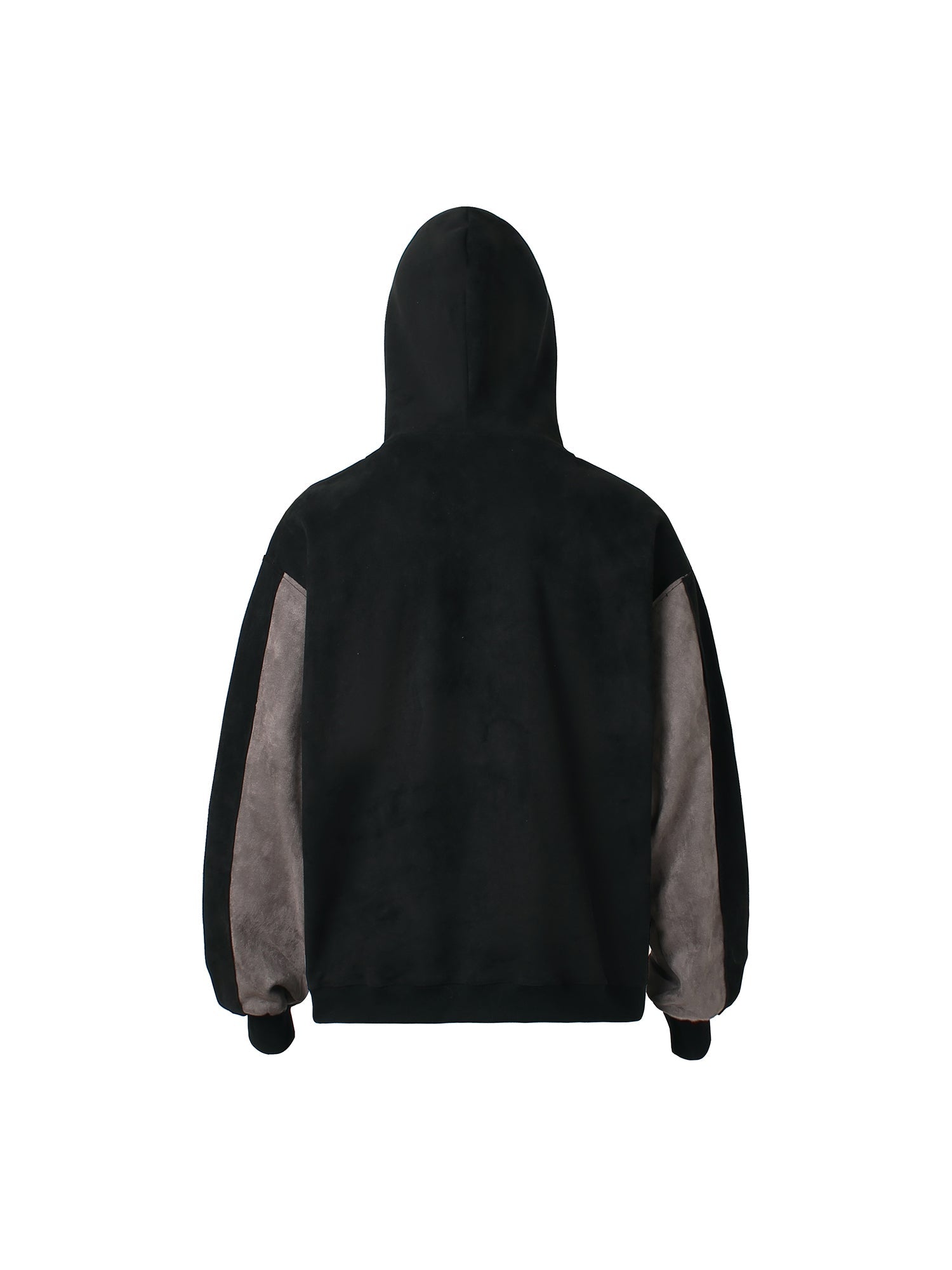 GRAPHIC HOODIE - BLACK AND GRAY HOODED LONG SLEEVE PULLOVER