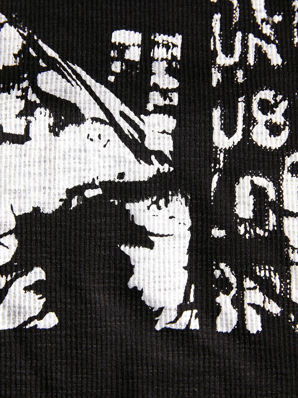 GRAPHIC LONG-SLEEVE CROP TOP WITH COTTON DESIGN