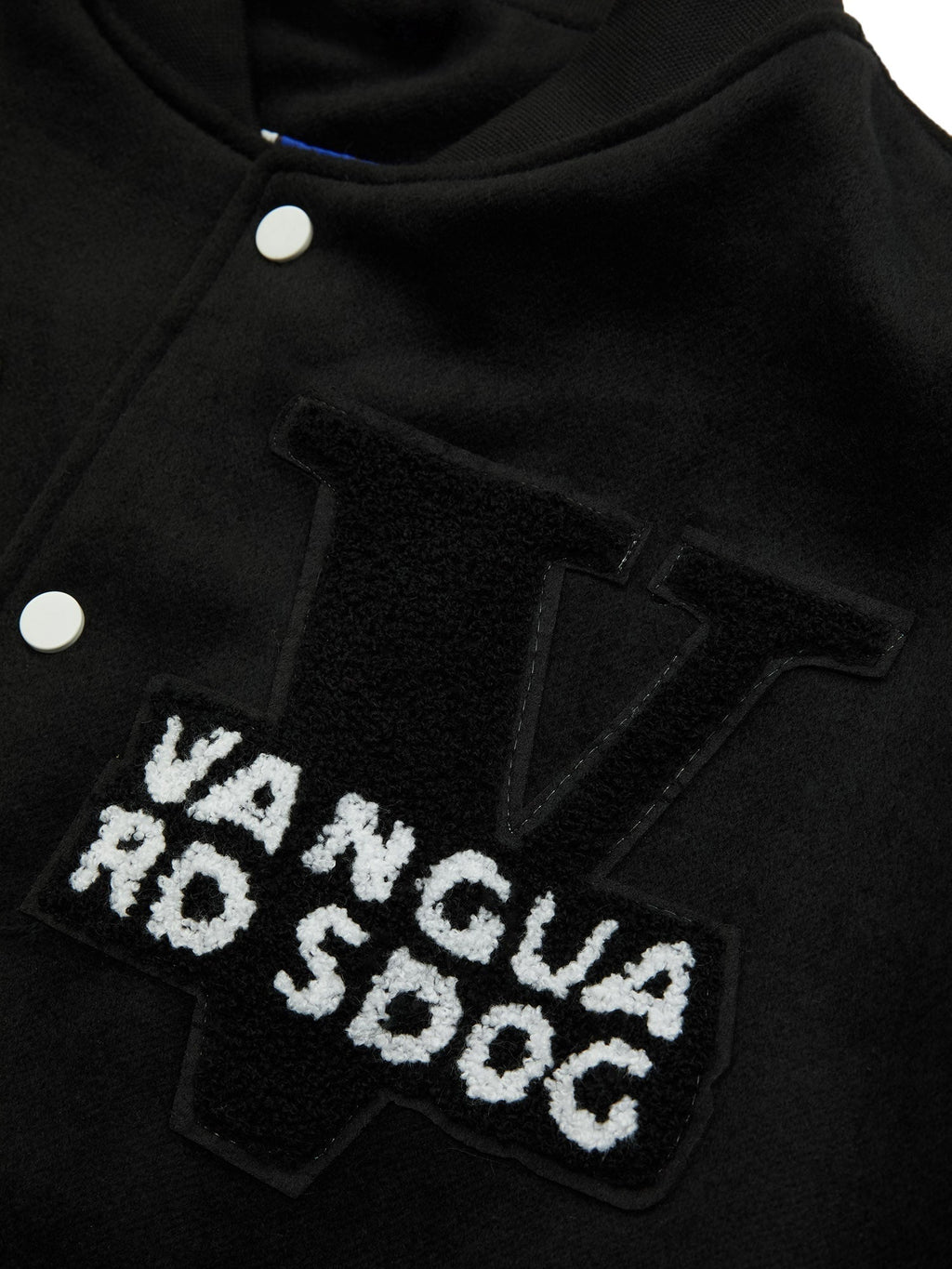 GRAPHIC-PRINT VARSITY JACKET WITH BASEBALL COLLAR AND LONG SLEEVE DESIGN