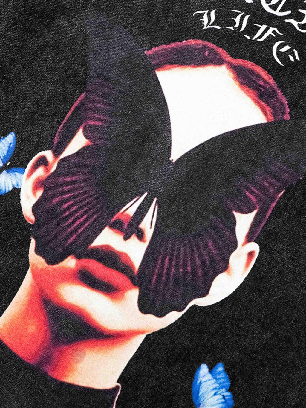 GRAPHIC T-SHIRT BLACK TRENDY CASUAL SHORT SLEEVE ROUND COLLAR