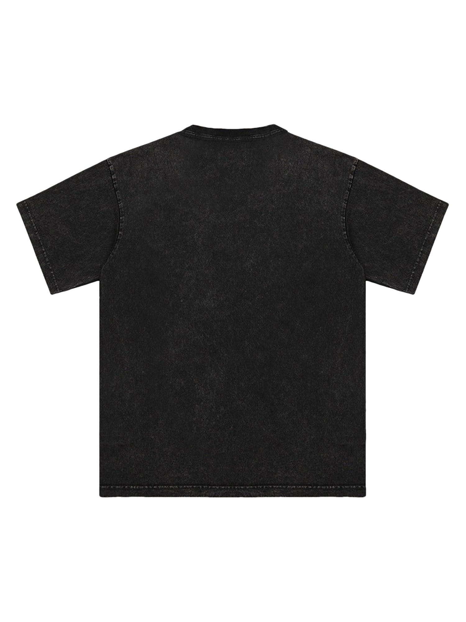 GRAPHIC T-SHIRT BLACK VINTAGE WASHED DARK PRINT DESIGN