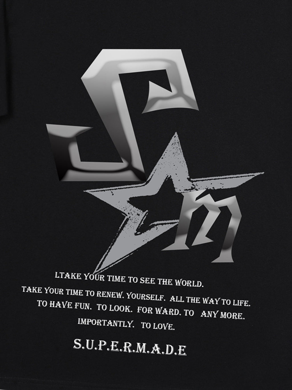 GRAPHIC T-SHIRT WITH LOGO PRINT AND ROUND COLLAR