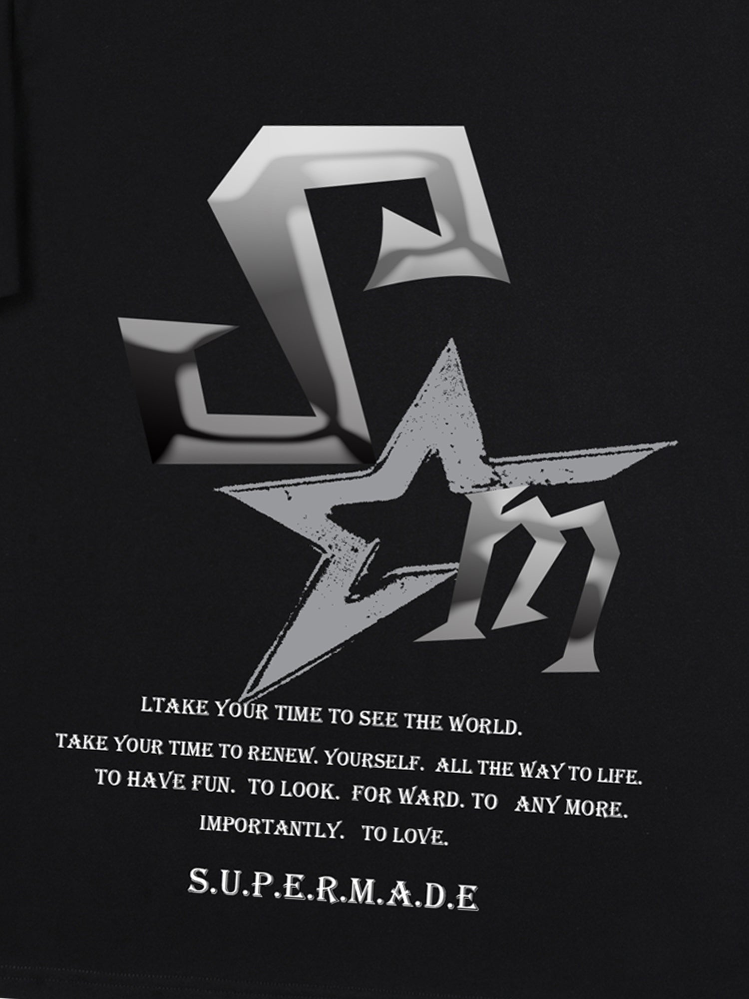 GRAPHIC T-SHIRT WITH LOGO PRINT AND ROUND COLLAR