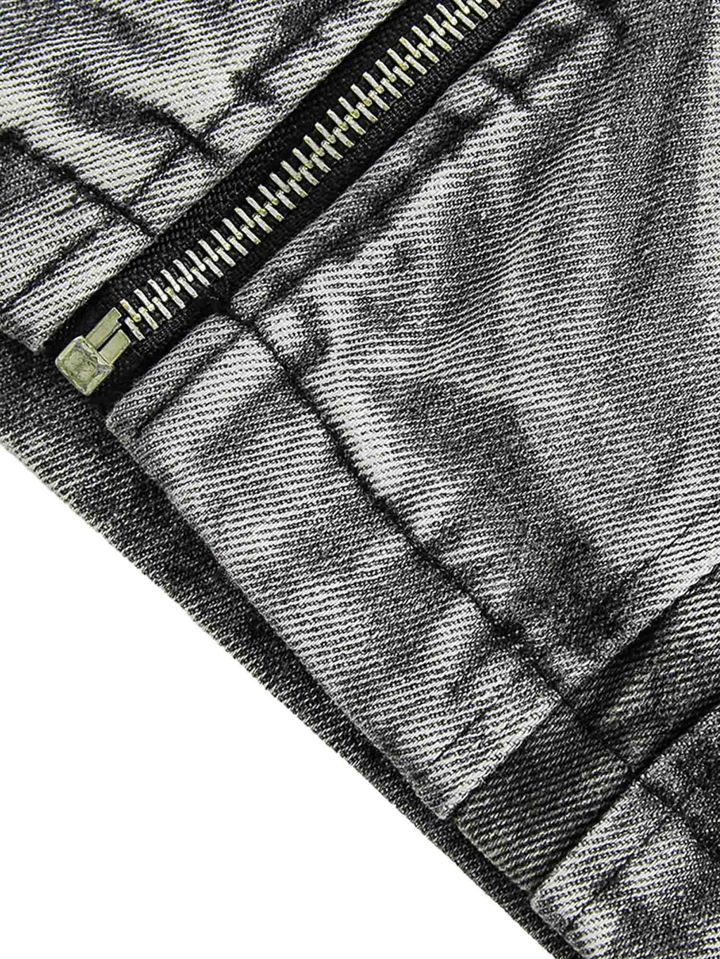 GRAY ACID-WASH DENIM JACKET WITH LOOSE FIT AND LONG SLEEVE DESIGN