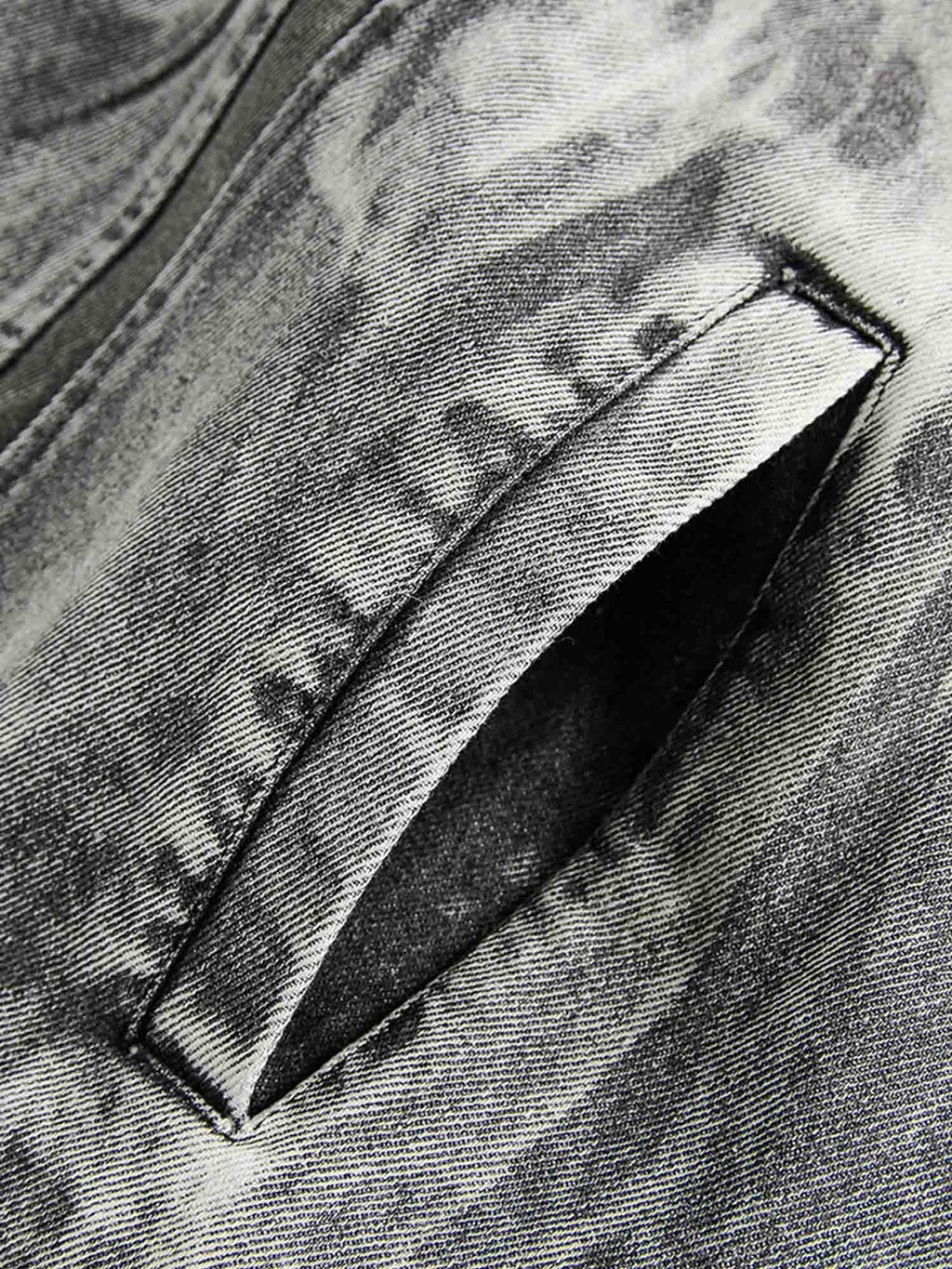 GRAY ACID-WASH DENIM JACKET WITH LOOSE FIT AND LONG SLEEVE DESIGN