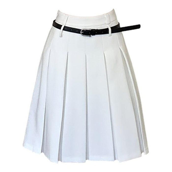 GRAY ADELE MIDI PLEATED SKIRT