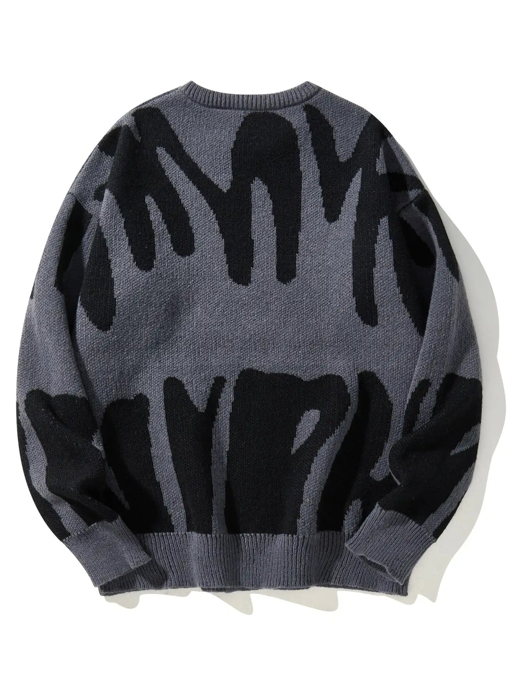 GRAY AND BLACK PATTERNED SWEATER SHADOWS Y2K-INSPIRED DESIGN