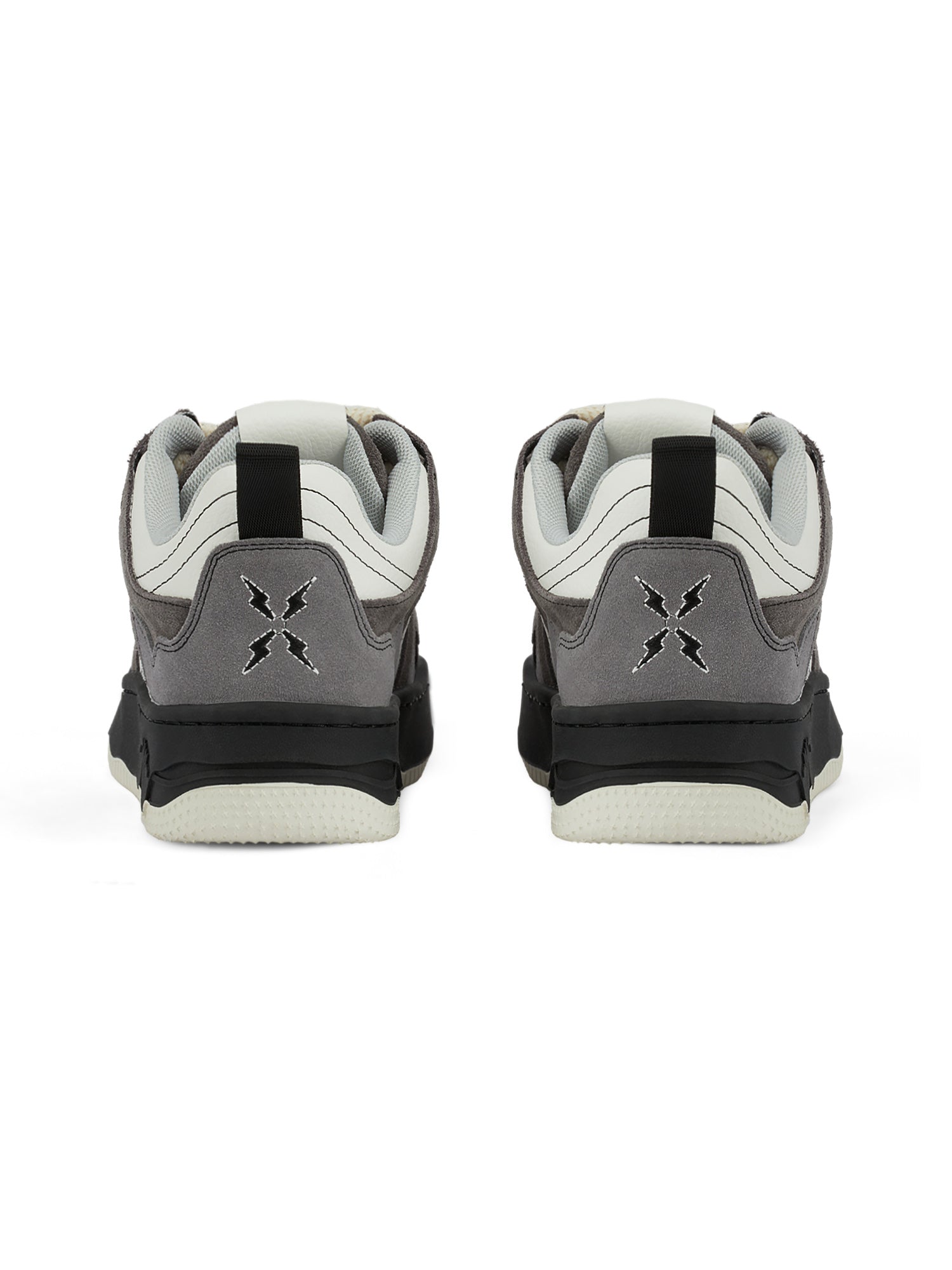 GRAY AND WHITE PLATFORM SNEAKERS VERSATILE STREET SNEAKERS