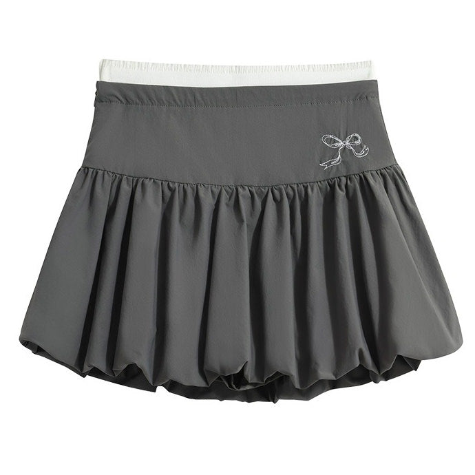 GRAY BUBBLE HEM MINI SKIRT COQUETTE AESTHETIC