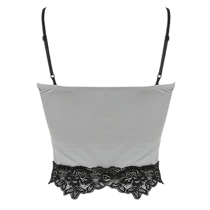 GRAY BUTTERFLY LACE CAMISOLE GOTHIC BUTTERFLY PRINT