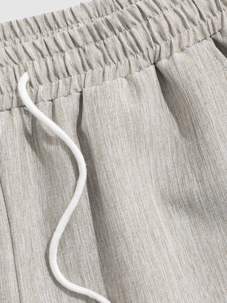 GRAY CORDUROY DRAWSTRING SHORTS STYLISH SANTORINI SHORTS