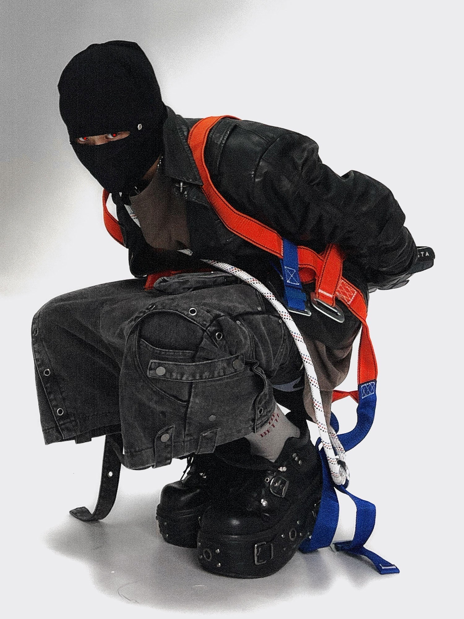 GRAY DENIM CARGO SHORTS MID WAIST WIDE LEG DESIGN