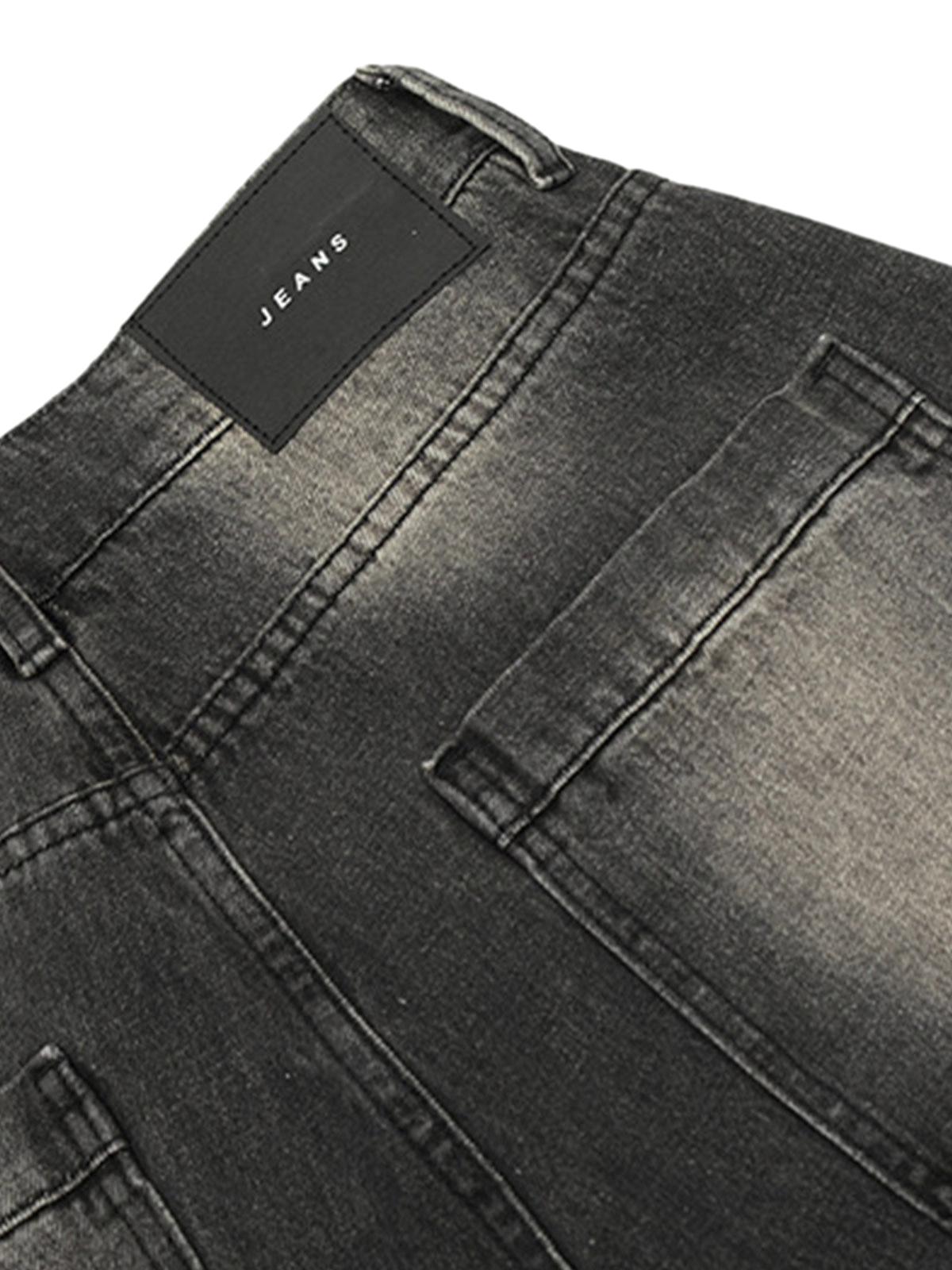 GRAY DENIM WIDE LEG CAPRI PANTS