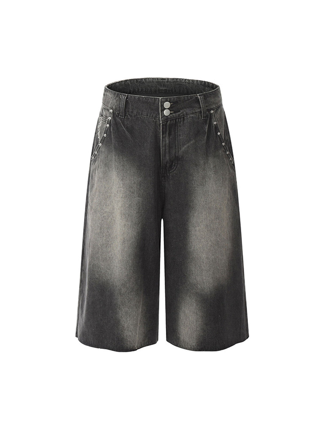 GRAY DENIM WIDE LEG CAPRI PANTS