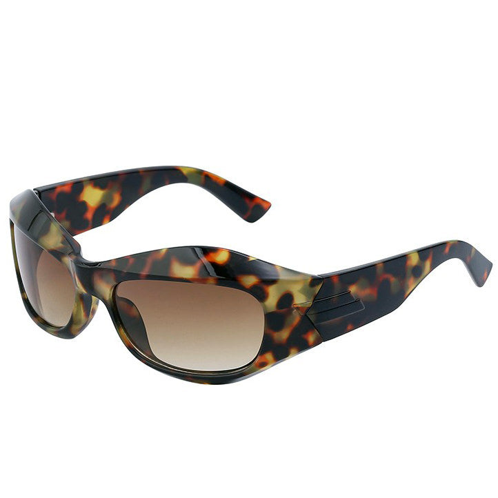 GRAY FRAMED SUNGLASSES WITH DARK LENSES