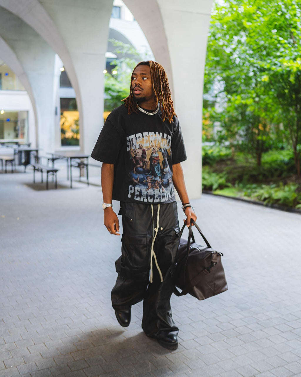 GRAY GRAPHIC T-SHIRT LOOSE FIT SHORT SLEEVE