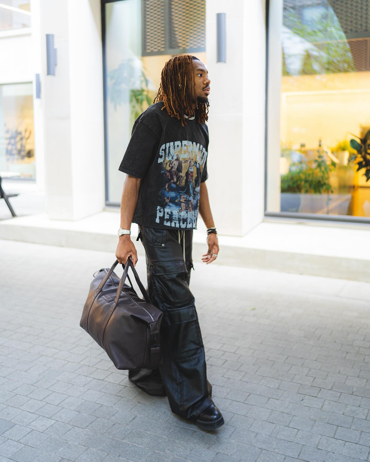 GRAY GRAPHIC T-SHIRT LOOSE FIT SHORT SLEEVE