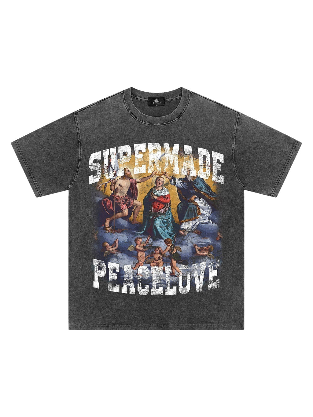 GRAY GRAPHIC T-SHIRT LOOSE FIT SHORT SLEEVE