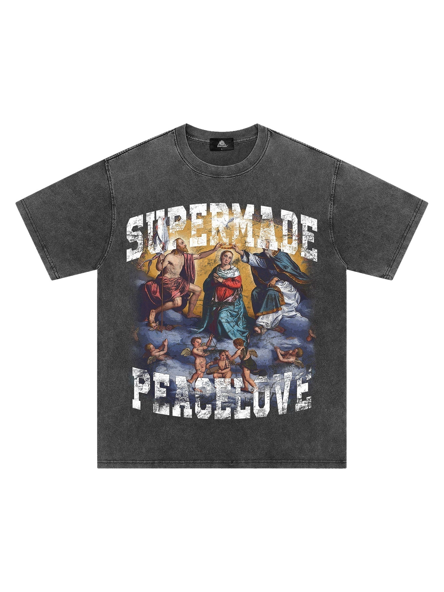 GRAY GRAPHIC T-SHIRT LOOSE FIT SHORT SLEEVE